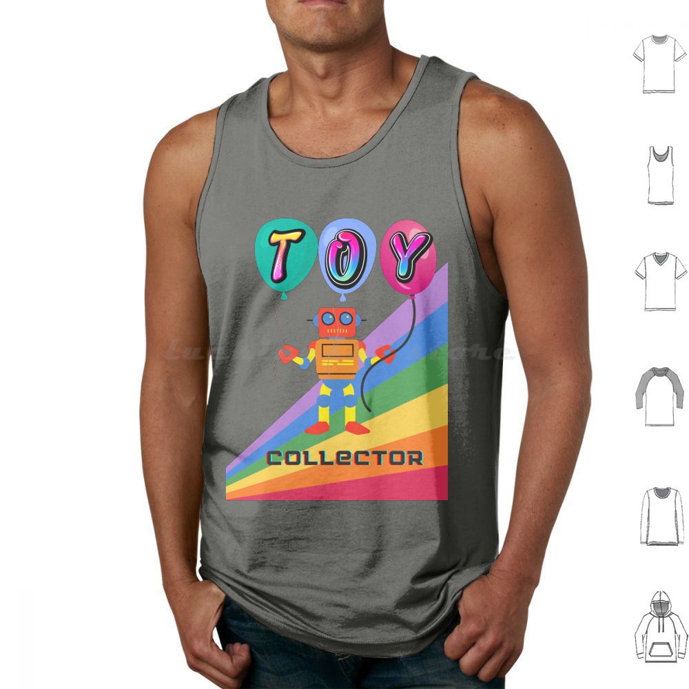 Vintage And Collectible Toys - เสื้อกล้ามลายพิมพ์สำหรับนักสะสมของเล่น แอ็คชั่นฟิกเกอร์ ของสะสม ของเล่นแนวเรโทร สนุก ย้อนยุค
