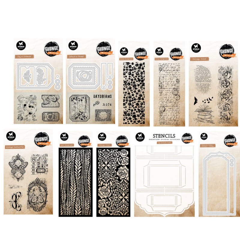 Vintage Collectible Stamps - ชุดแม่พิมพ์ตัดโลหะลายกราฟฟิตี้วินเทจ ดอกกุหลาบ ผีเสื้อ สำหรับตกแต่งสมุดบันทึกและงานประดิษฐ์