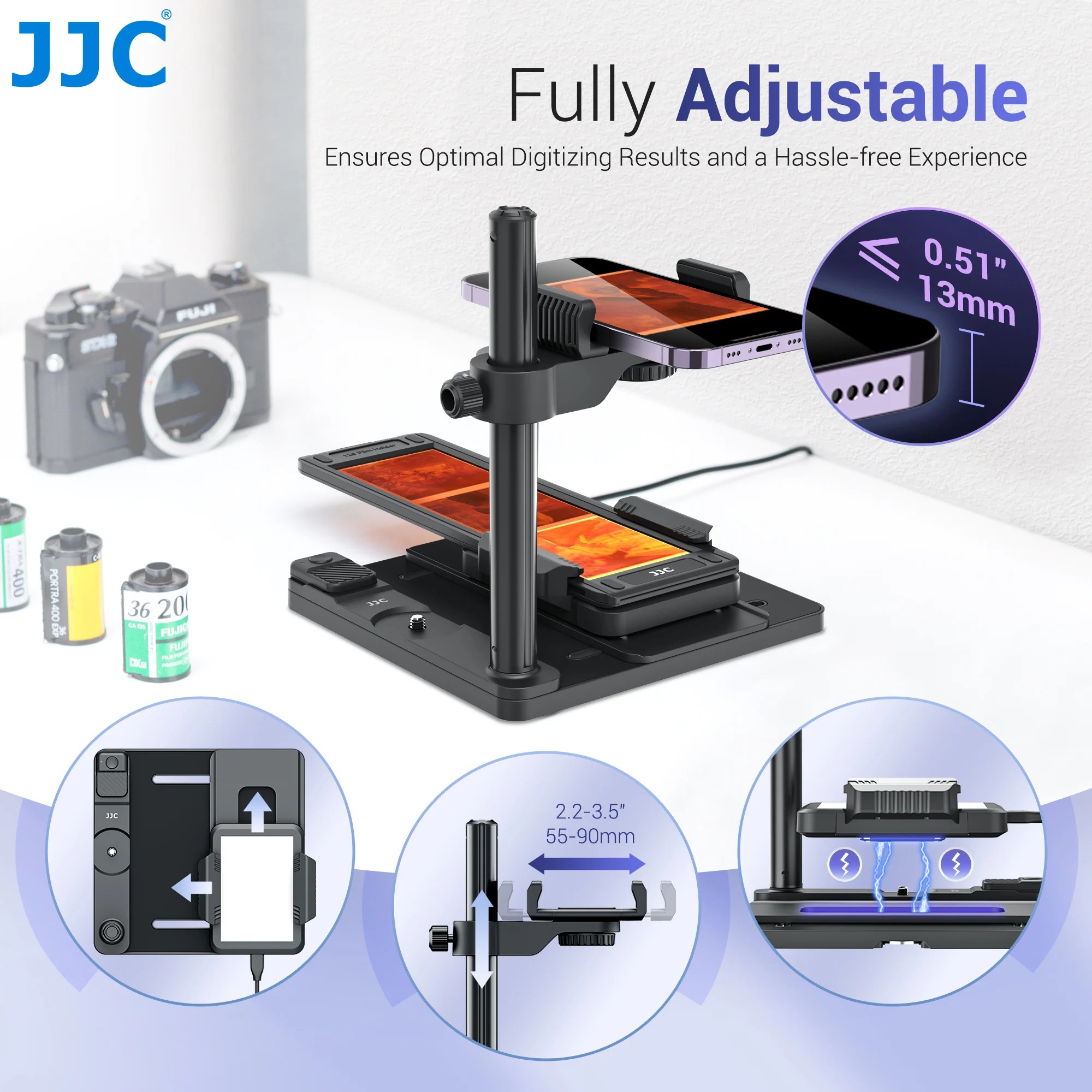 Slide Film 120 - JJC โทรศัพท์มือถือฟิล์มเครื่องสแกนเนอร์เชิงลบ 35 มม./120 ฟิล์มมือถือฟิล์ม Digitizing
