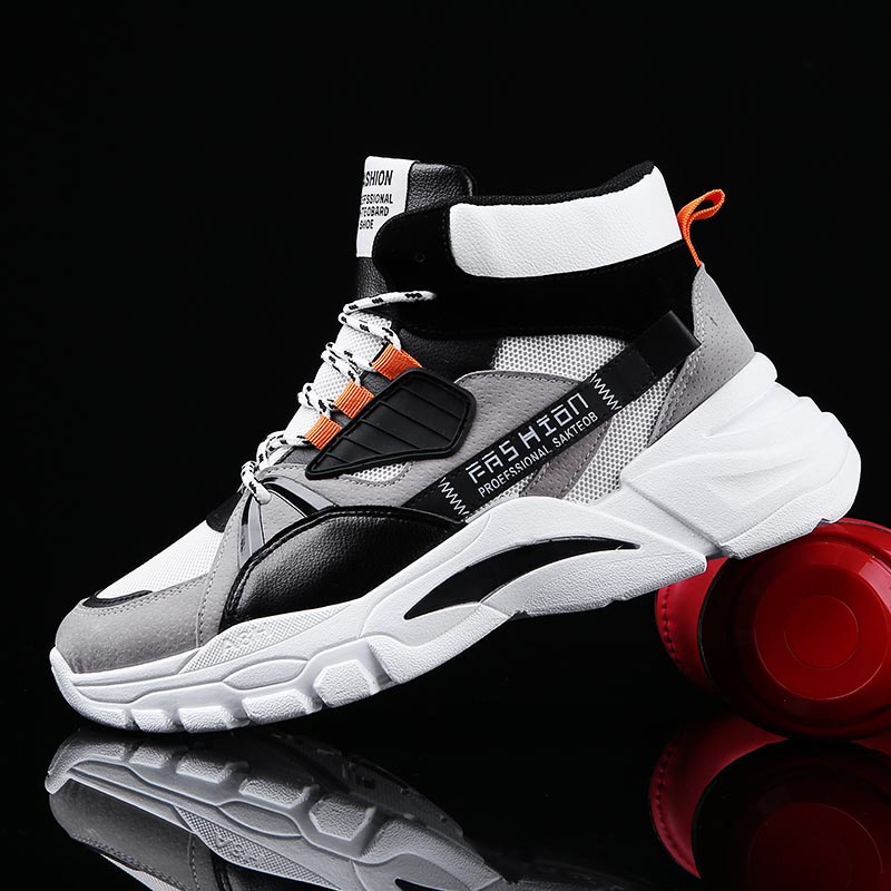 Vintage And Collectible Stores - Hightopฤดูร้อนผู้ชายกีฬารองเท้าMan Runningรองเท้าผู้ชายกีฬารองเท้าผู้ชายTop Topรองเท้าผ้าใบบุรุษรองเท้าเทนนิสเดินสีเทาD-421