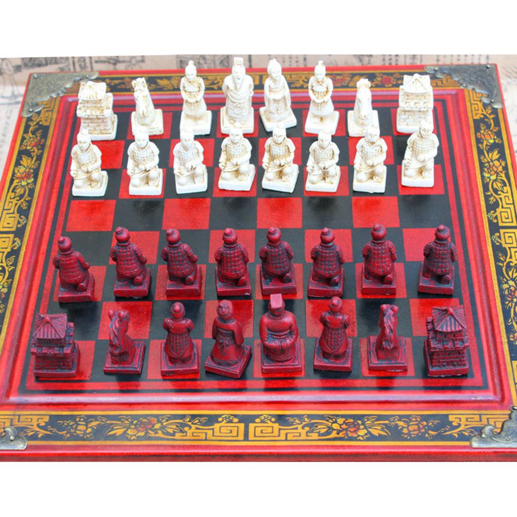 Vintage Collectible Board Games - ชุดหมากรุกจีนเรซิ่นหรูหราสไตล์วินเทจ ของสะสมสำหรับเกมกระดานระดับมืออาชีพ เหมาะสำหรับครอบครัว