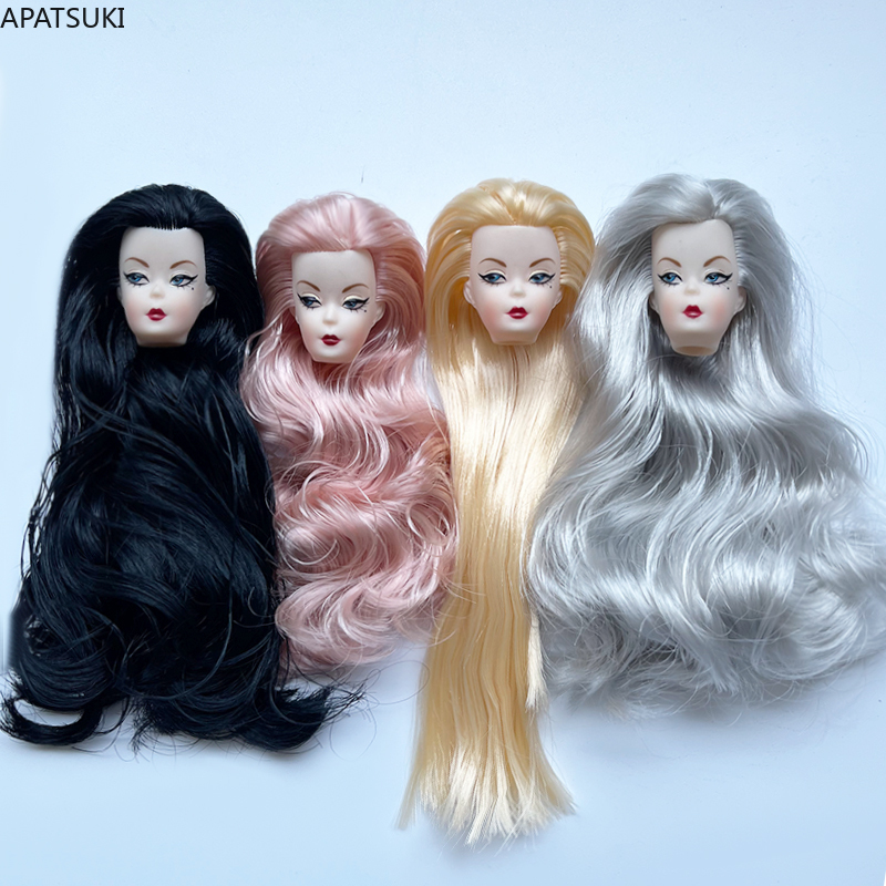 Vintage Items - หัวตุ๊กตาผมหยิกสีฟ้า สำหรับตุ๊กตาขนาด 11.5 นิ้ว แบบวินเทจ หน้าตุ๊กตา