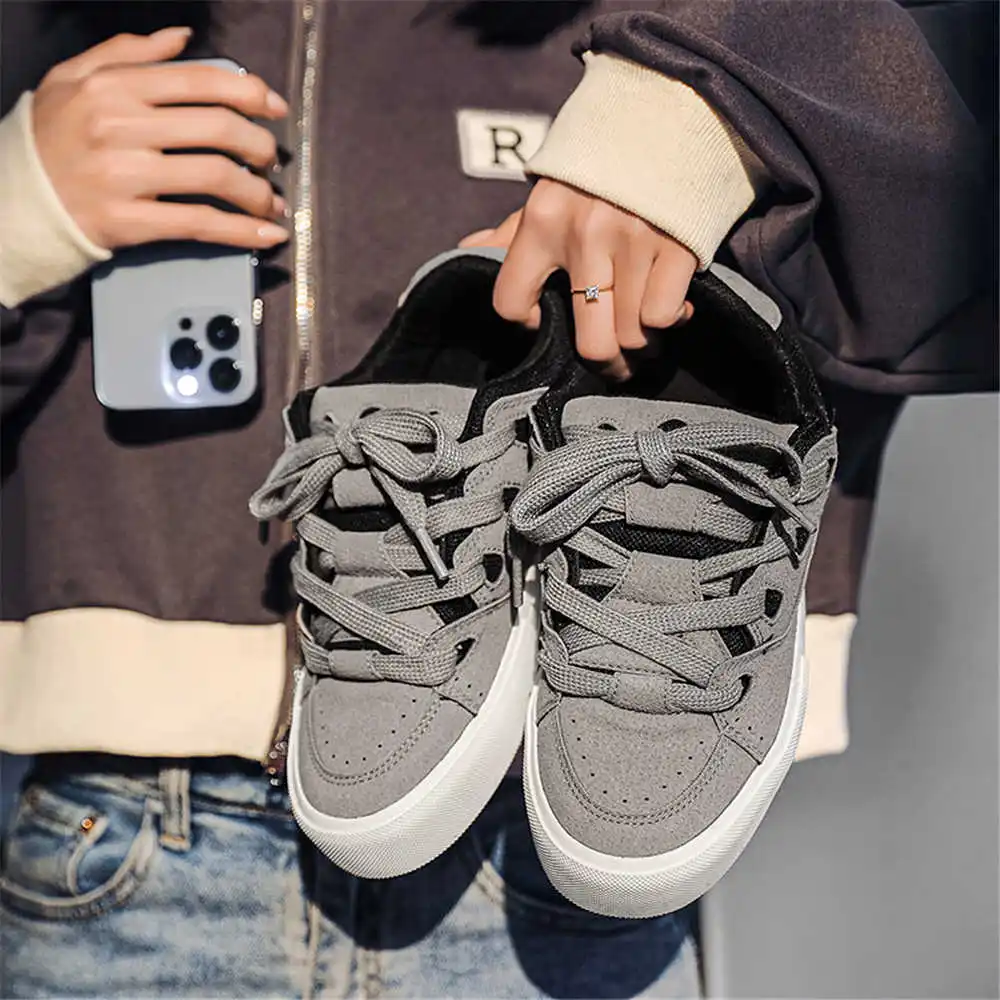 Best Vintage Collectible Items - กับ Lacing Hiphop ผู้หญิงรองเท้าสเก็ตบอร์ดวอลเลย์บอลรองเท้าผ้าใบสําหรับสตรี Beige Boot