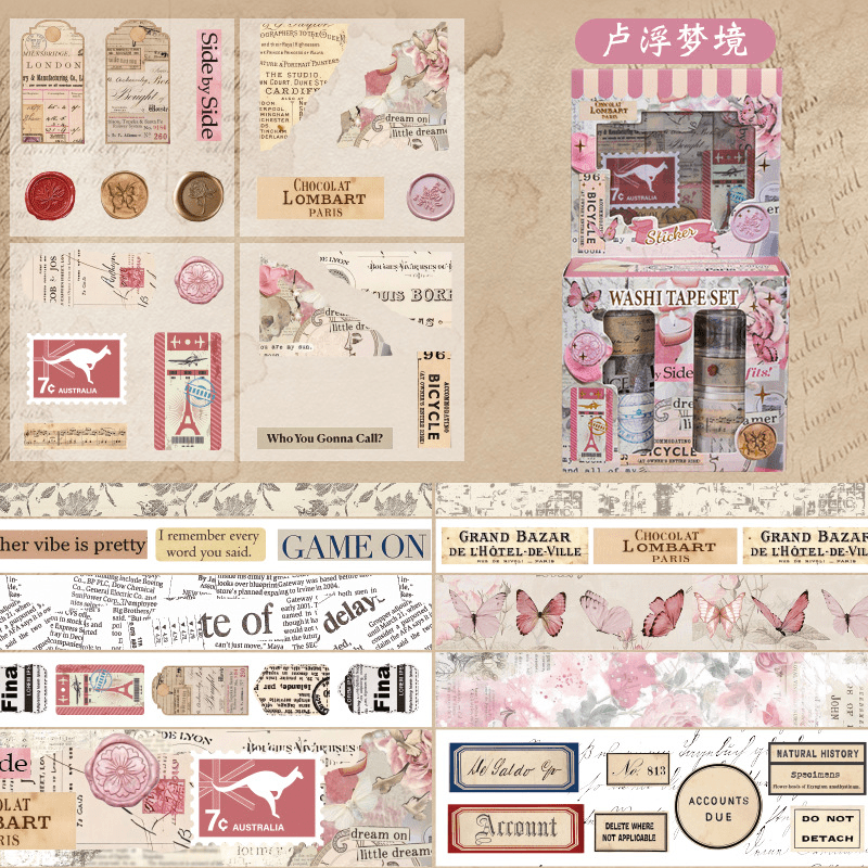 ชุดเทปวาชิลายแสตมป์ผีเสื้อสไตล - Vintage Collectible Stamps บทวิจารณ์และราคา
