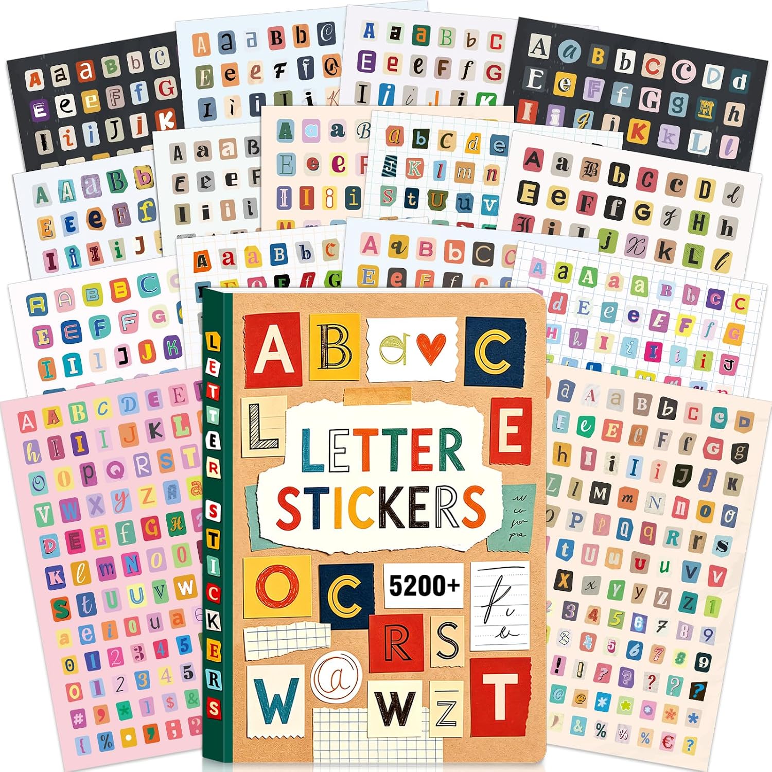 สติกเกอร์ตัวอักษรและตัวเลขหลาก - Vintage Collectible Books บทวิจารณ์และราคา