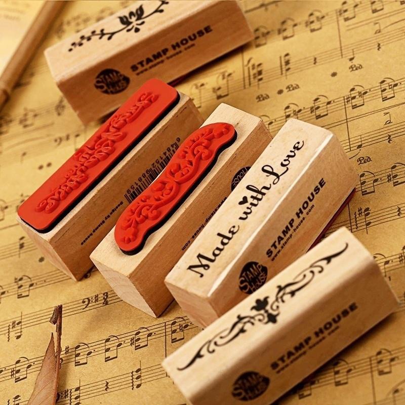 วินเทจแถบแสตมป์ยางไม้เด็กDIYแฮ - Vintage Collectible Stamps บทวิจารณ์และราคา