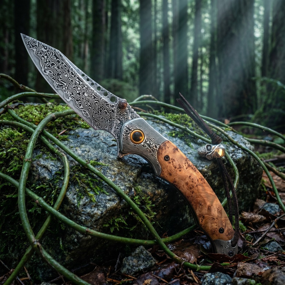 มีดพับลายดามัสกัส ความแข็งสูง  - Vintage Collectible Pocket Knives บทวิจารณ์และราคา